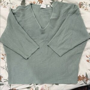 Cyrus Women's Green V-Neck Sweater